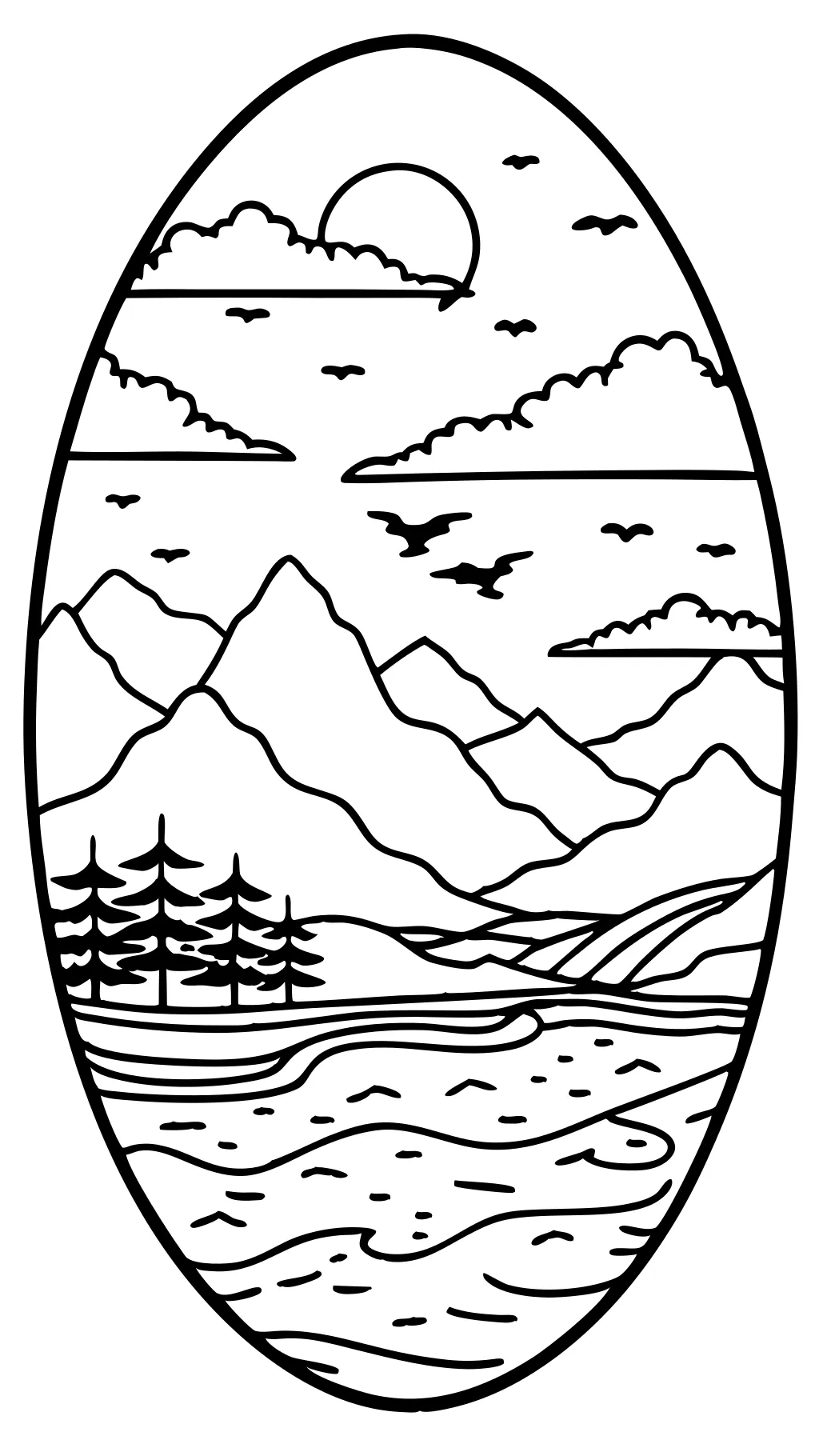 coloring pages sunset